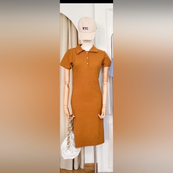 Rust Colored Polo Shirt Dress - Picture 1 of 1